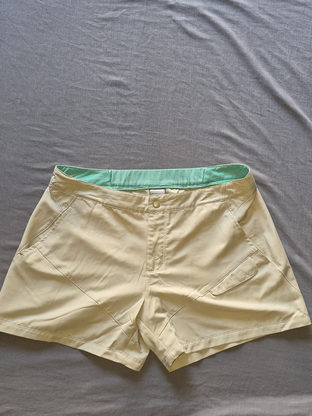 Nike Tan Women's Athletic Shorts with Mint Lining